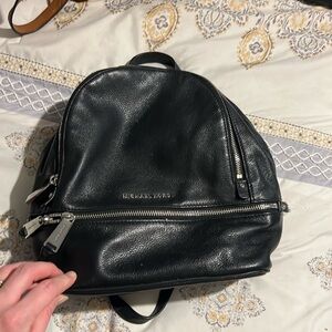 Michael Kors black leather backpack